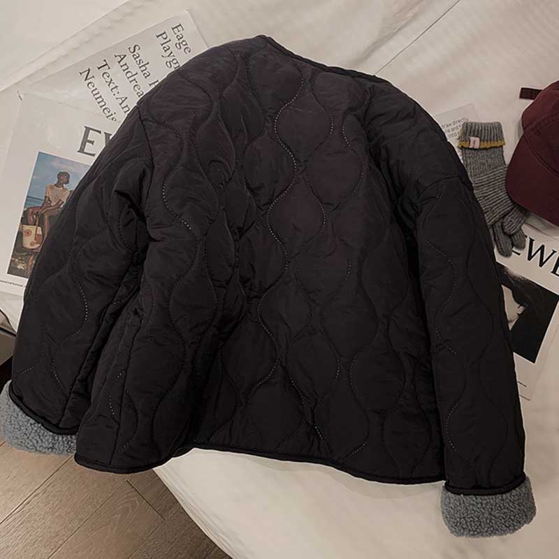 Пальто для женщин Хлопок Зимнее Утепленное Повседневное Оверсайз Двухслойная Ветровка