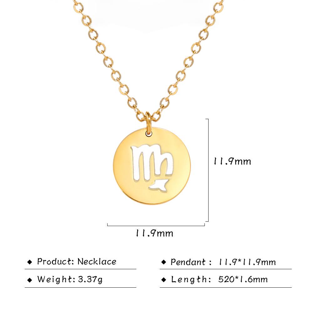 Ожерелья из нержавеющей стали со знаком зодиака, 12 колье-подвески в виде созвездия, Овен, Весы, Лев, колье, подарок на день рождения