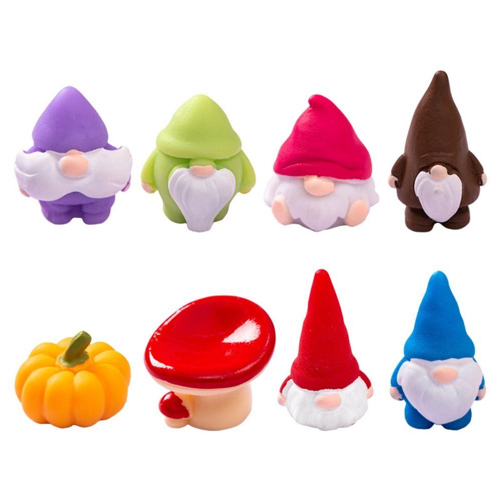 Грибная тыква Миниатюрная статуэтка гномов Многоцветный садовый эльф Пасха Рождество