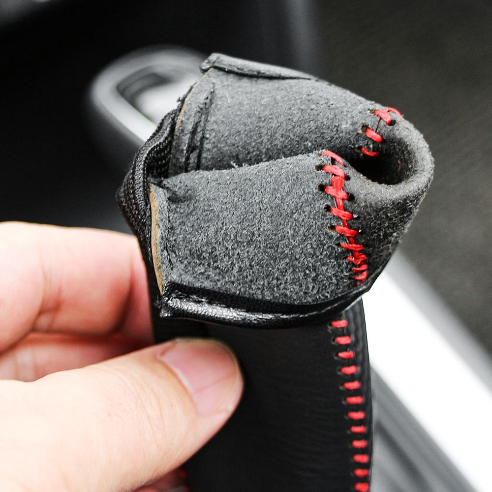 Carbon Fiber Style Leather Gears Handbrake Cover Auto Interior for Mitsubishi Outlander ASX RVR Pajero Lancer Opel Astra H J G Mokka