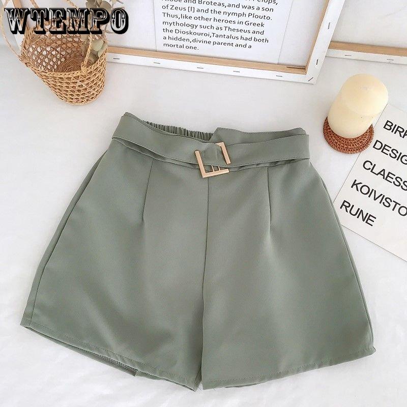 WTEMPO Summer Women's Chiffon Shorts Fashion High Waist Loose Shorts Wide Leg Shorts Casual Shorts Suit Shorts