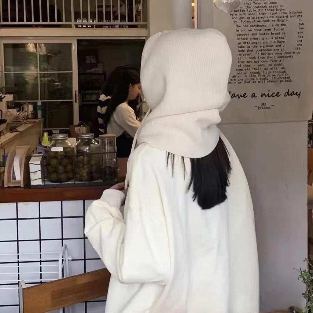 2024 Wool Balaclava Pullover - Warm Ear & Neck Protection Scarf Hat, One-Piece Cold Protection