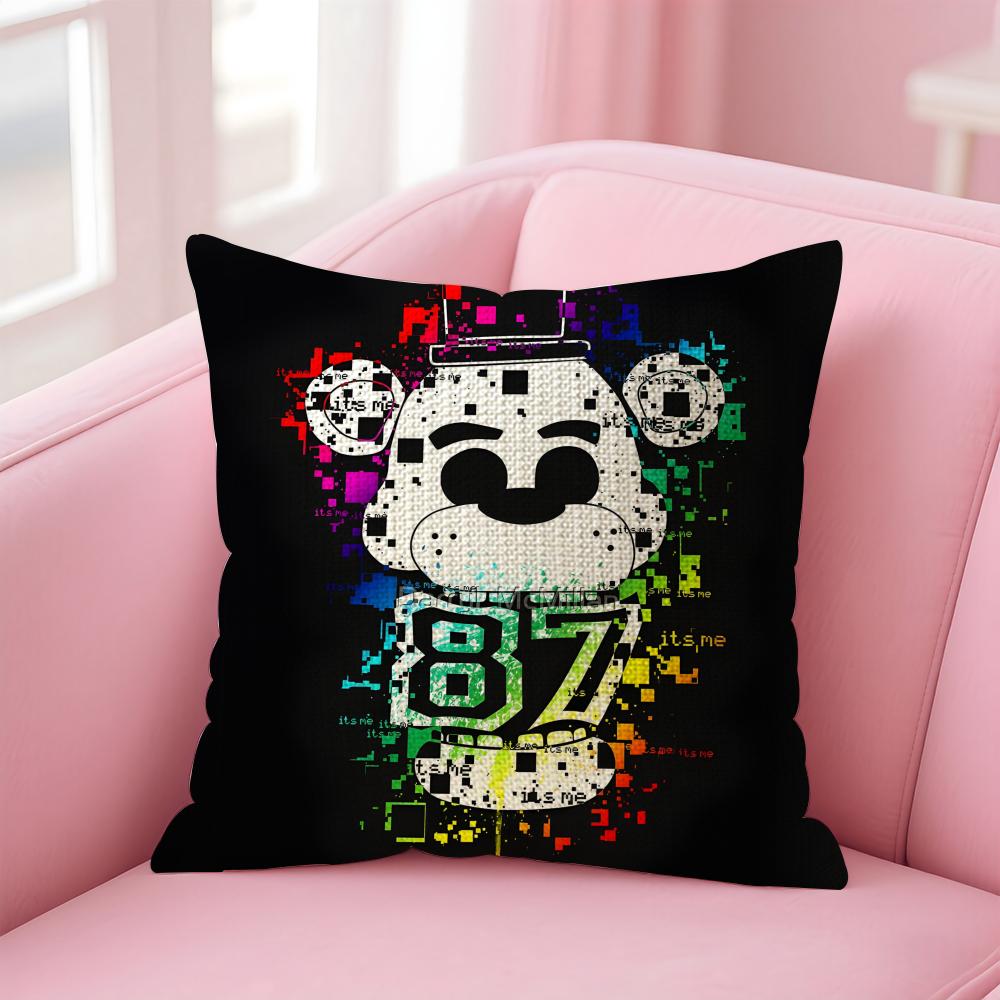Чехол на подушку Five Nights at Freddys Натуральный лен Наволочка Двусторонний принт Декоративный чехол на диван Домашний декор Подарок