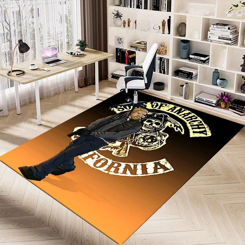 1pc Sons of Anarchy themed Office Carpet Chair Mats - durable polyester rug for home theater, office, dorm room decor - tA60
