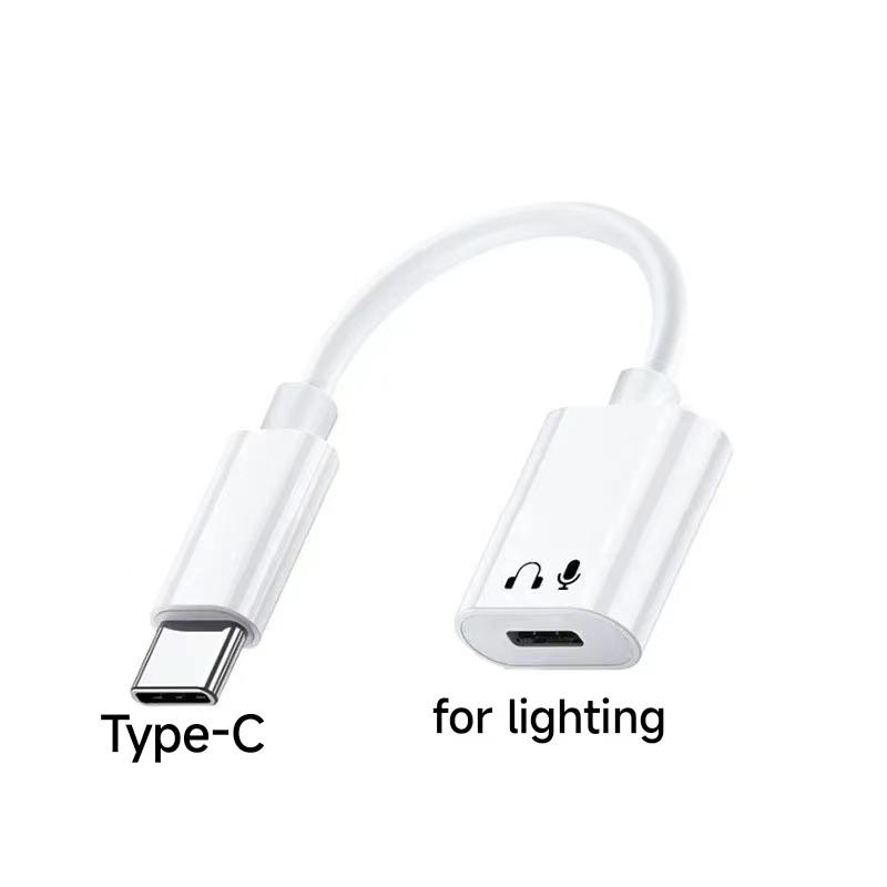 USB C To Lighting Audio Headphone Adapter for iPhone 15 Pro Max Type C To IOS 17 16 15 14 13 HIFI Aux Earphone Cord Connector