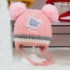1-3Year Plush Ball Winter Hat Solid Color Children Warm Cap Baby Knitted Hat  Newborn Toddler