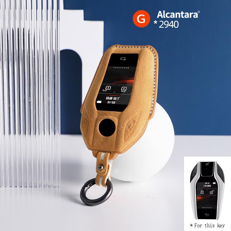 Алькантара для BMW 1 3 5 7 серии X1 X3 X5 X6 X7 F30 G20 F34 f31 G30 G01 F15 G05 I3 Чехол для ключа автомобиля Пульт Замшевый чехол-брелок
