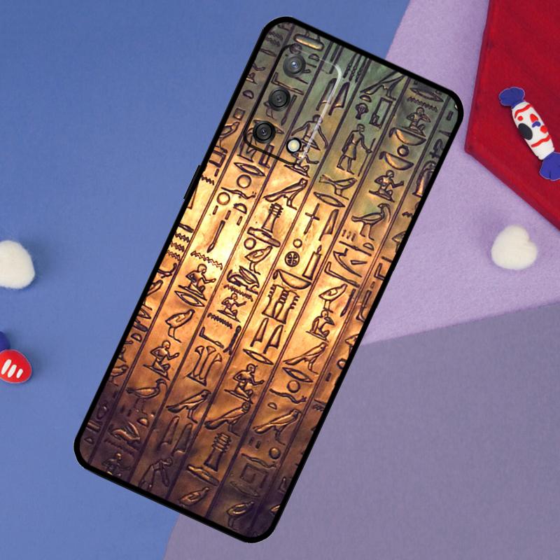 Кейс с египетскими иероглифами для Oppo A78 A18 A38 A74 A94 A54 A58 A98 A80 A60 A40 A96 A76 A16 A15 A17 A57 A5 A6 Pro