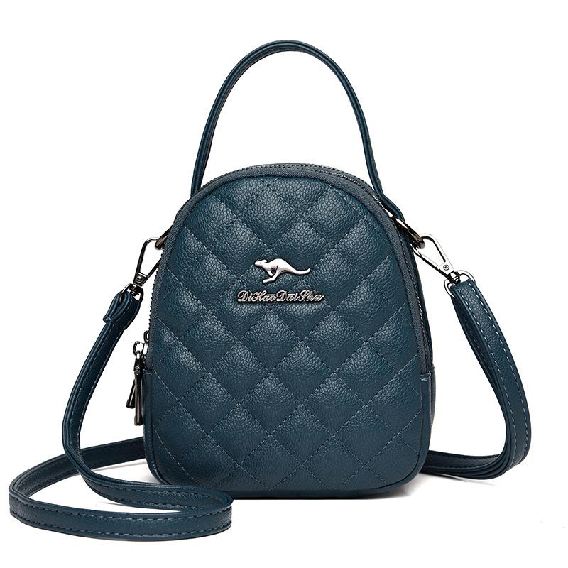 Emgrand Kangaroo Soft Leather Bag Women's 2025 New Middle-aged Shoulder Bag Letter Oblique Span Bag Casual Mom Handbag