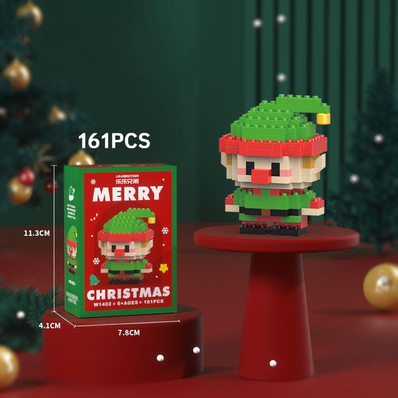 Merry Christmas Micro Building Blocks Santa Claus Elk Snowman Christmas Tree Assembled Mini Bricks Figure Toy For Kid Gifts