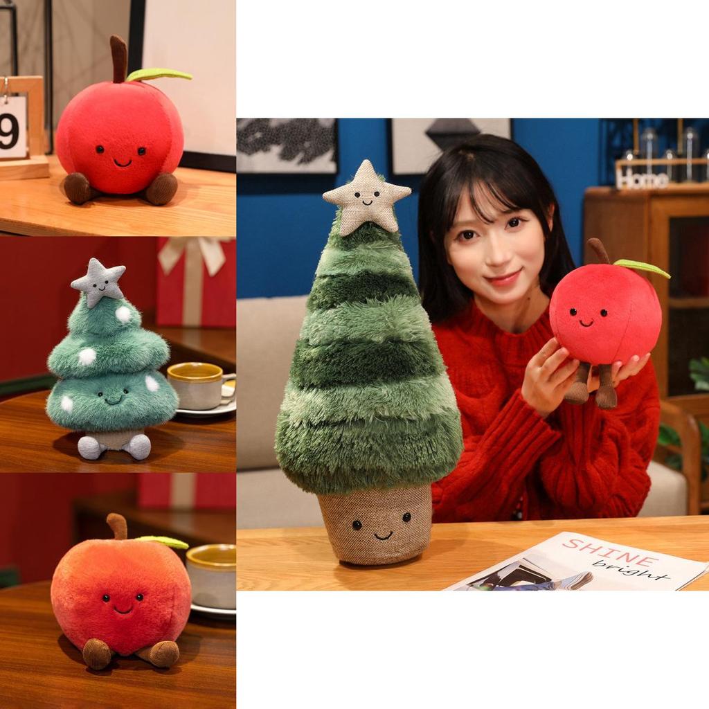 Плюшевая кукла Яблоко-снежок для рождественской елки, Рождественское украшение, Детская игрушка для праздничного домашнего декора
