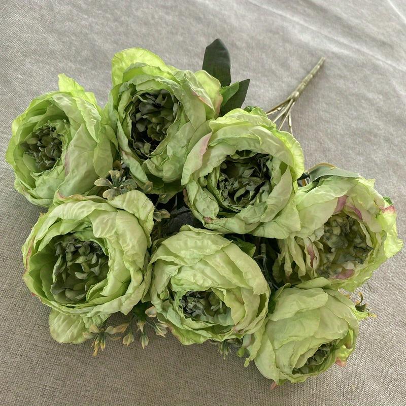 3 Bundles Silk PeoniesVintage Peonies Artificial Flowers Bouquets Fake Peonies Faux Peonies with Stems for Wedding Table Home Decor Bride