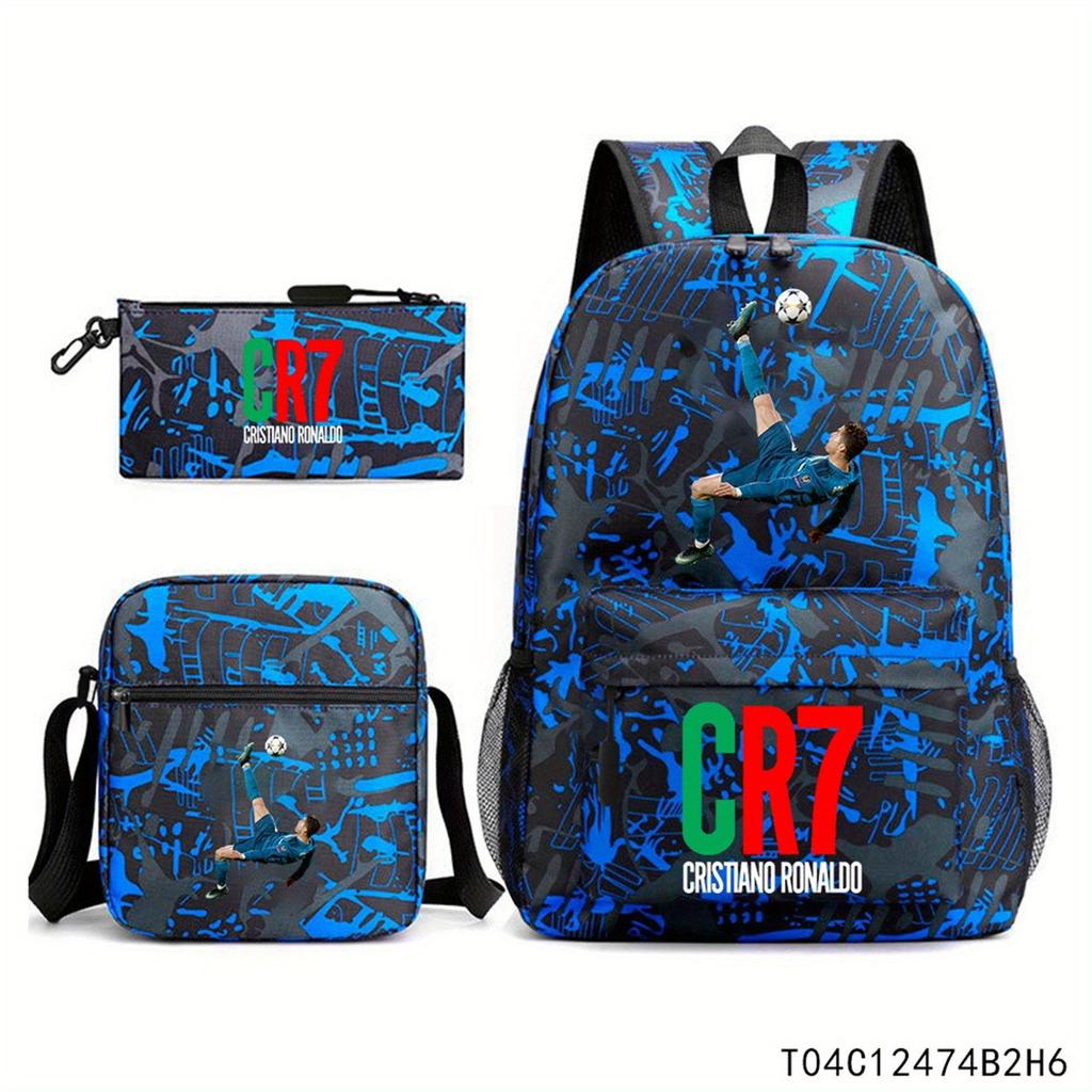 Youth Fashion Backpack Shoulder Bag Pencil Case Children'S Student School Bag 3-Piece Set
