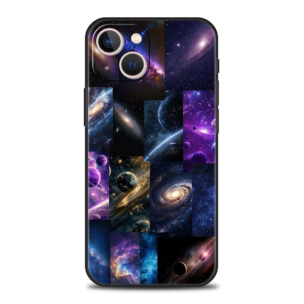 Чехол для телефона Cover для iPhone 17 16 15 14 13 12 Pro Max 11 Pro Max 17 AIR Plus Ударопрочный Мягкий ТПУ Корпус Вселенная Звездное Небо Луна