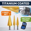3Pcs/set 3-12mm 4-12mm 4-20mm HSS Straight Groove Step Drill Bit Titanium Coated Wood Metal Hole Cutter Core Drilling Tools Set