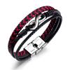 Brand Popular Jewelry Bracelet for Men Black Number 8 Infinity Braided Triple Bracelet Stylish Christmas Gift Men's
