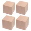 iFundom 4pcs 5cm Square Wooden Craft Cube Blocks for DIY Projects, Unfinished Wood Blocks for Kids, Educational Math Teaching Preschool Toys