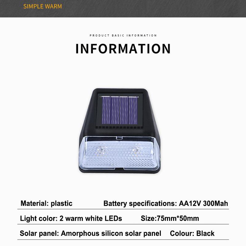 Солнечный настенный светильник, водонепроницаемый светодиодный, интеллектуальный, управляемый, настенный светильник, уличный, садовый, лестничный, оградительный, уличный, декоративный настенный светильник