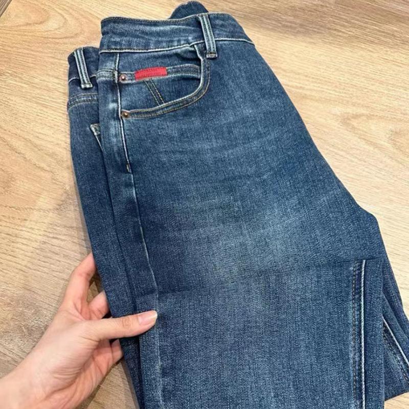 Джинсы Harlan Stretch размера Plus Size для женщин с грушевидной фигурой, весна-осень, с высокой талией, прямые брюки с девятью точками