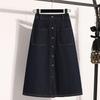 DIMANAF 2025 Большие размеры Весна Джинсовые юбки Женская одежда Синяя Модная Юбка-джинсы А-силуэта Пояс на талии