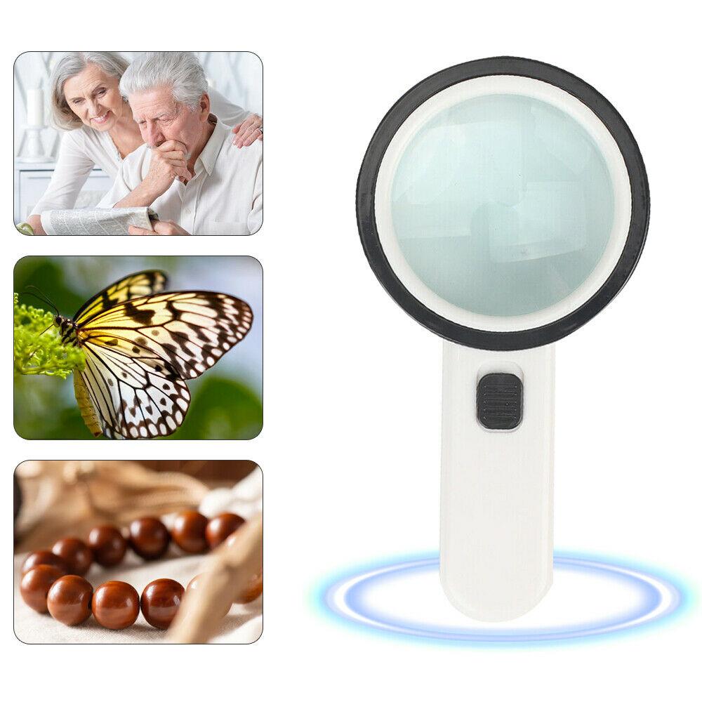 30-кратная оптическая лупа со светодиодной подсветкой 30-кратная ручная лупа с подсветкой для чтения