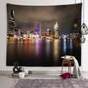Гобелен с ночным освещением города, город, великолепная архитектура, гобелен для спальни, эстетика комнаты, украшение дома