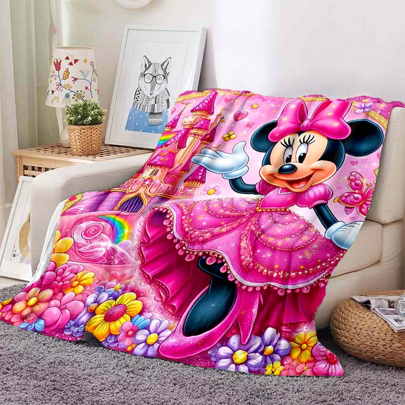 17 Styles Minnie Mickey Mouse Cartoon Print Blanket for Soft Flannel Throw Fluffy Sofa Bed Home Travel Camping Picnic