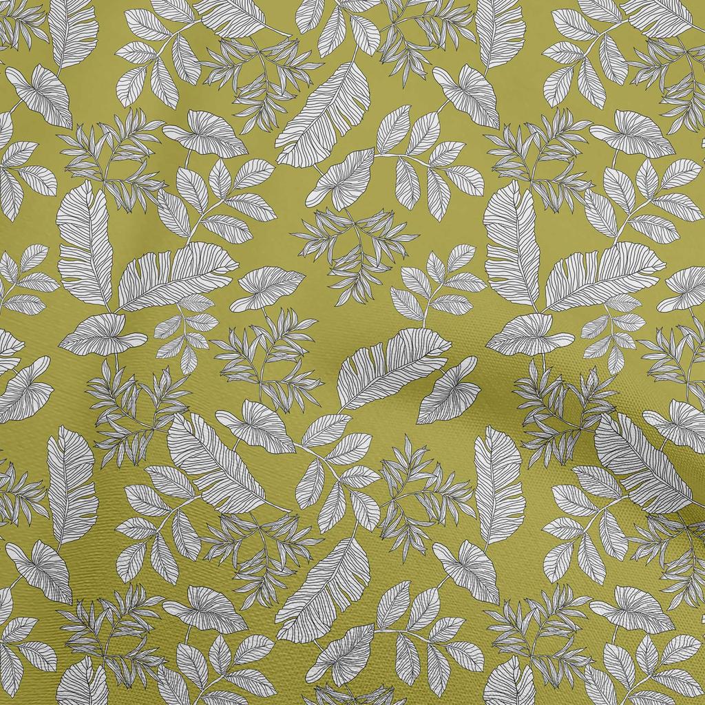 oneOone Хлопковая гибкая коричневая ткань, тропическая линия, рисунок листьев, швейный материал, ткань с принтом в ярдах, 40 дюймов