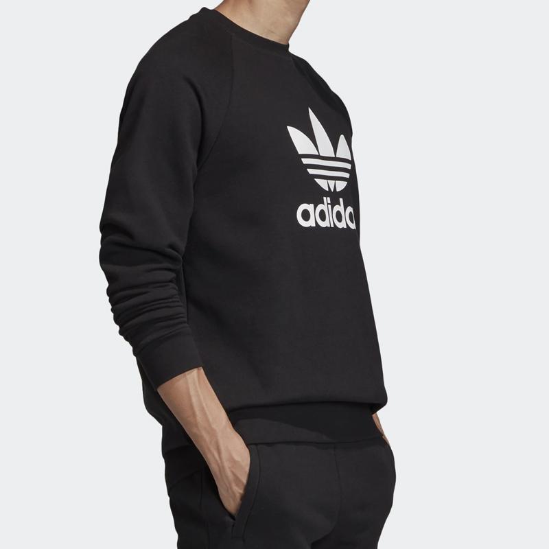 adidas Флисовая толстовка с круглым вырезом Originals Trf, мужские топы, черные EH6513