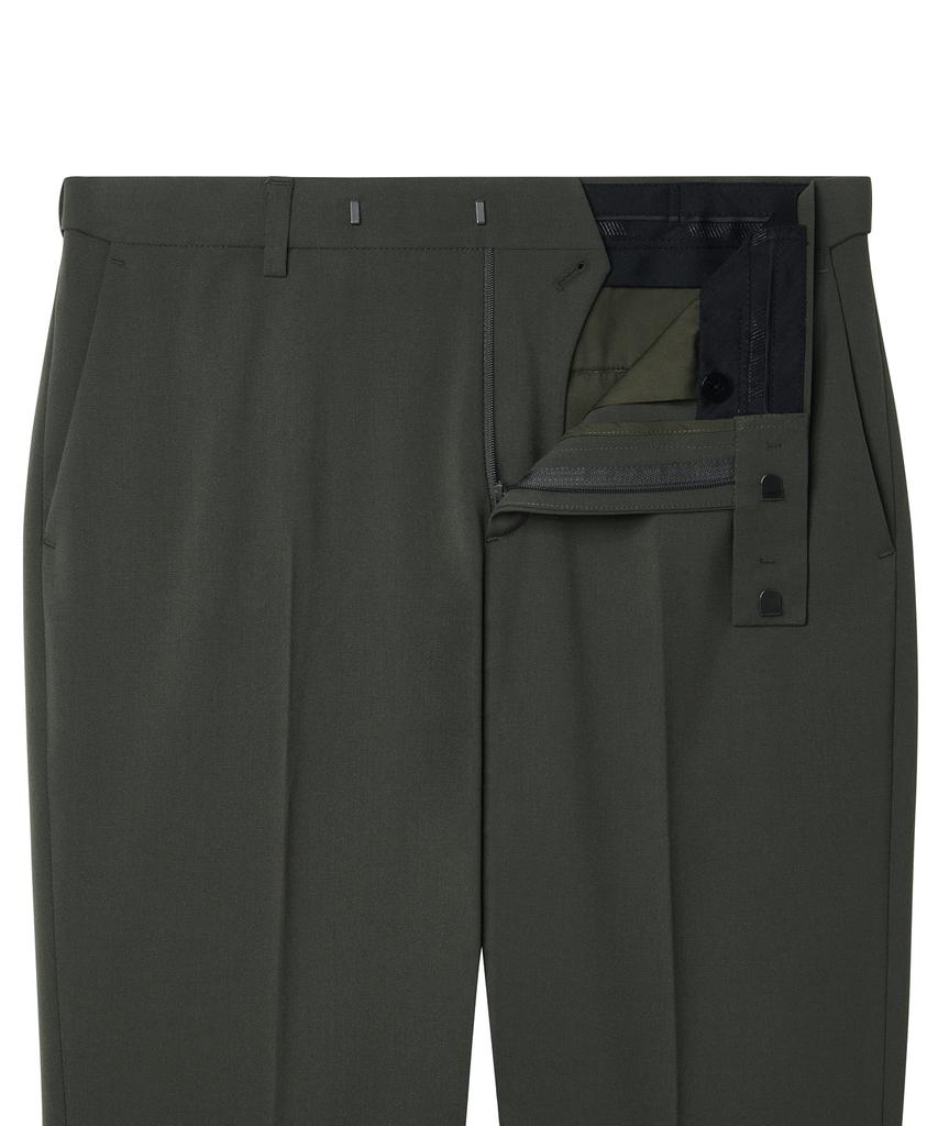 MUSINSA STANDARD Lightweight Relaxed Tapered Hidden Banding Crop Slacks [Dusty Khaki]
