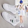 2025 летние однотонные женские белые туфли, модные туфли на плоской подошве, корейская версия универсальной женской обуви