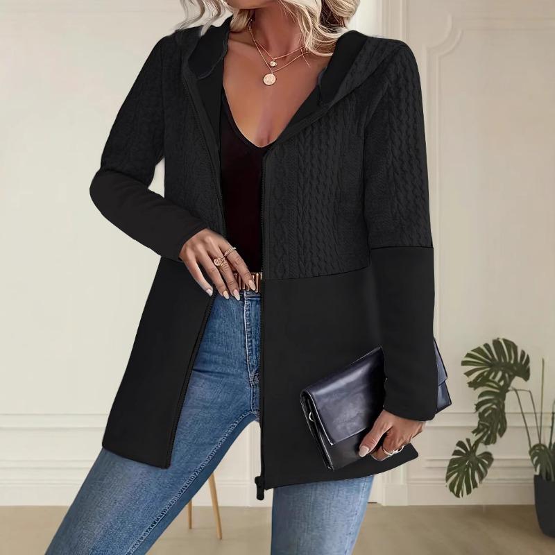 Европейско-американская осенне-зимняя однотонная гофрированная куртка с карманами, повседневная свободная женская куртка с капюшоном