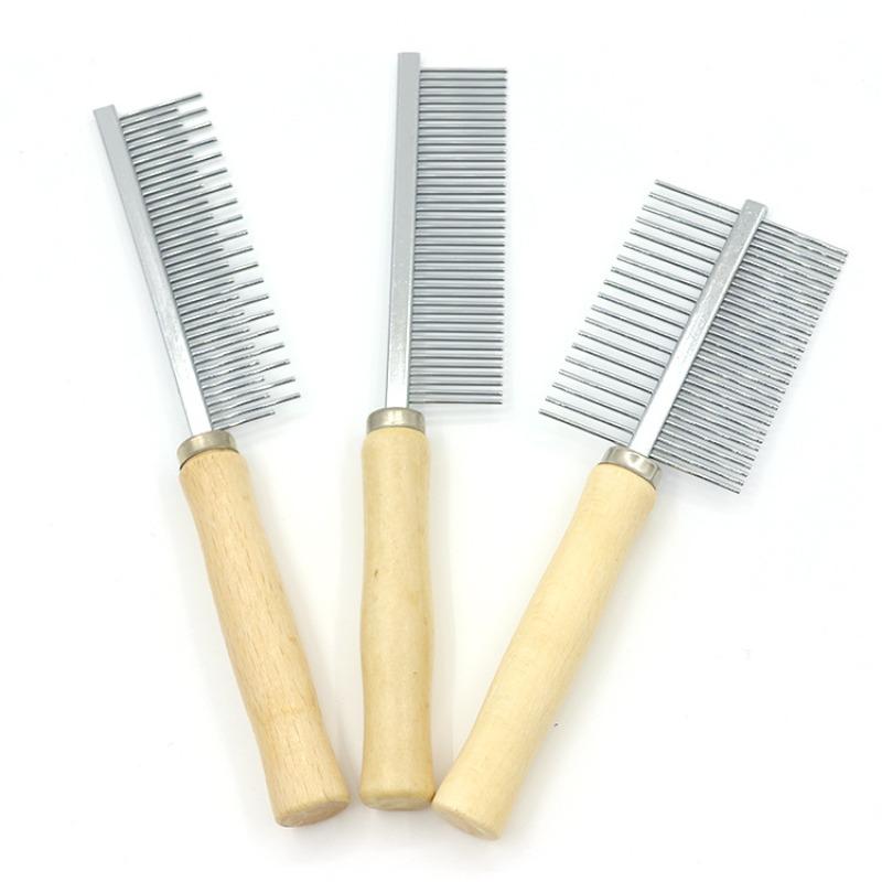 Pet Cat Comb, Wooden Handle, Single-row Comb, Double-row Comb, High and Low Tooth Comb, Smooth Cat Fur