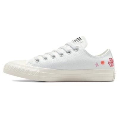 Chuck Taylor All Star Low Летние женские кроссовки с вышивкой Белые чешуйки дракона Красные A10821C