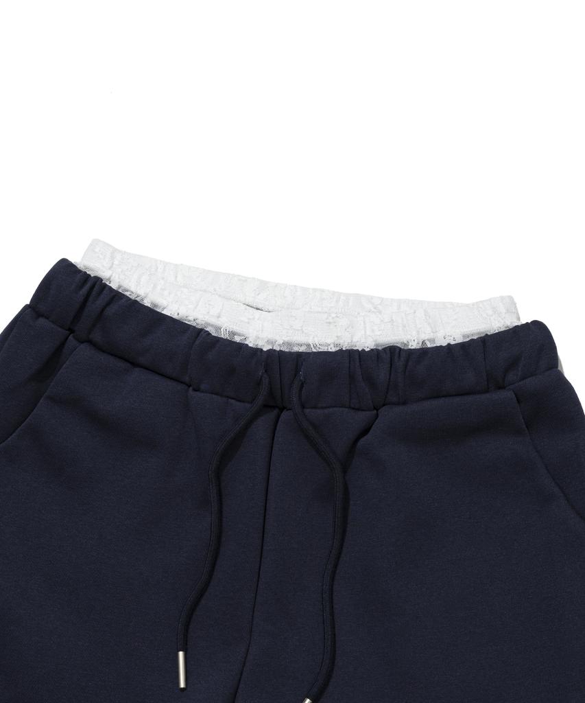 MOAA Lace Layered Sweat Shorts