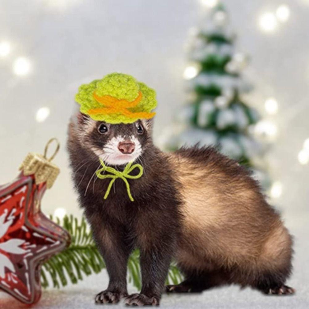 With Adjustable Strap Knitted Hats Party Clothes Accessories Knitted Guinea Pig Hats