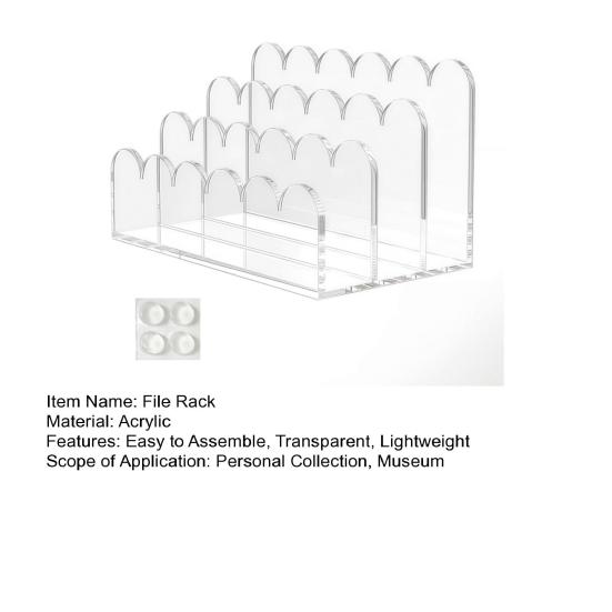 Акриловый органайзер для почты с 3 отделениями, настольный прозрачный классификатор файлов с фестончатым дизайном, вертикальный держатель для файлов, органайзер для стола