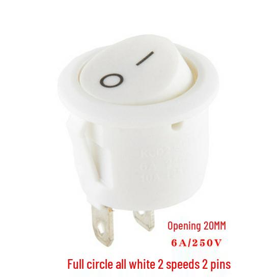 Кулисный переключатель KCD1: Круглый, Подсветка, 2/3/4-контактный, 2/3-позиционный, 6A 250V, Отверстие 20 мм.