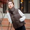 Зимний пуховый хлопковый жилет женский со стойкой воротником хлопковый жилет повседневный кожаный жилет из овчины