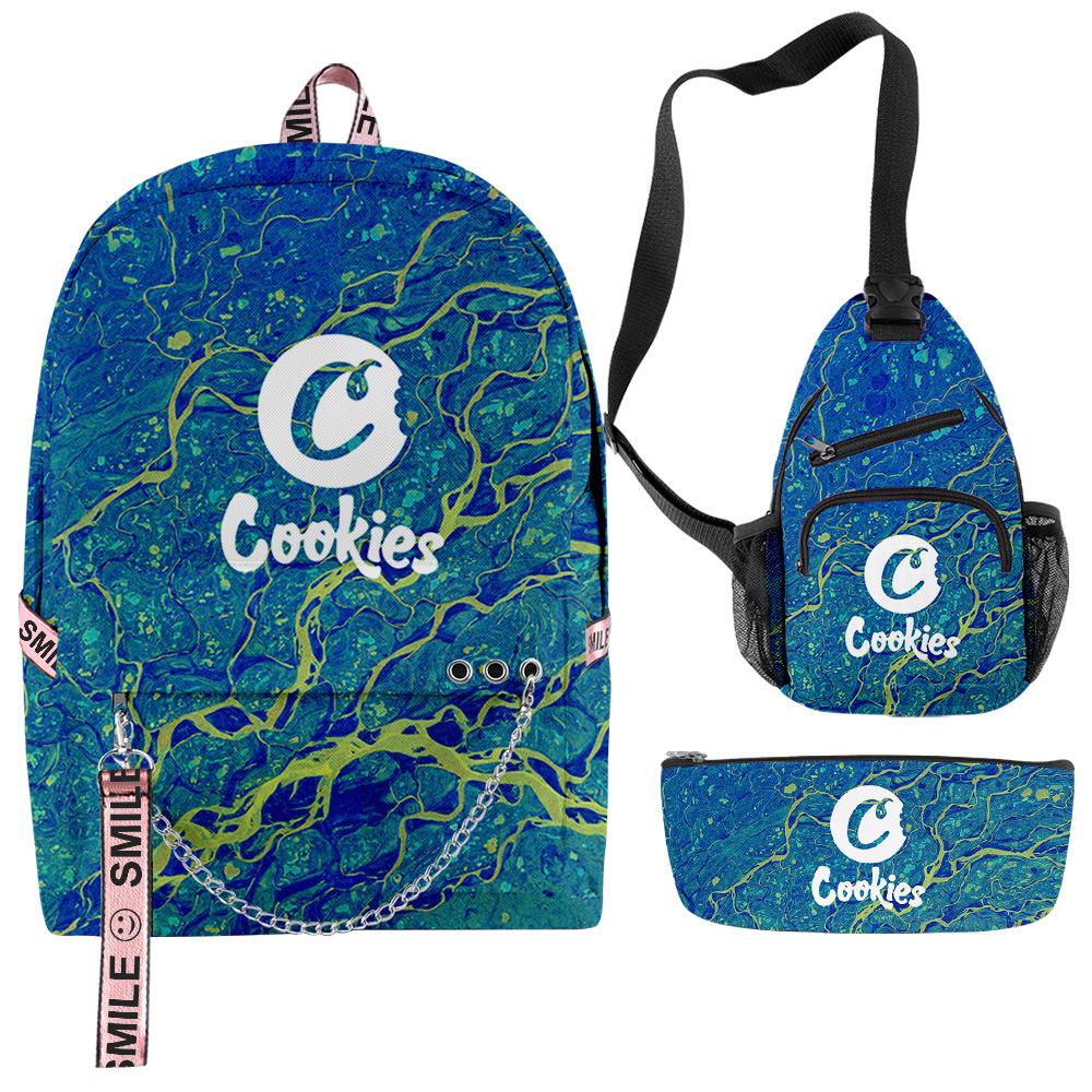 Cook 3D Digital Color Printing Set Oxford Cloth Waterproof Backpack Student Bag