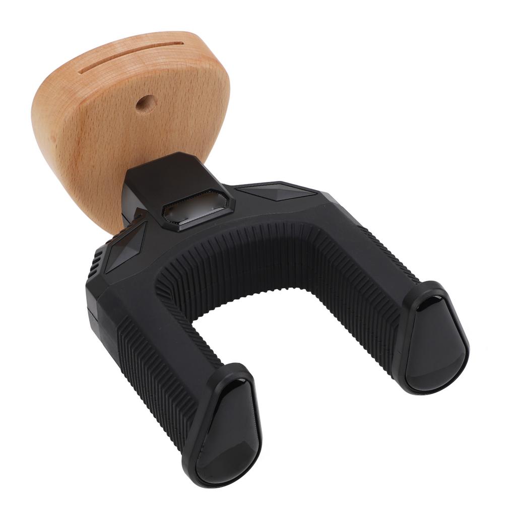 Guitar Wall Mount Automatic Lock Holder Wooden Base Instrument Neck Hanger for Guitar Bass U