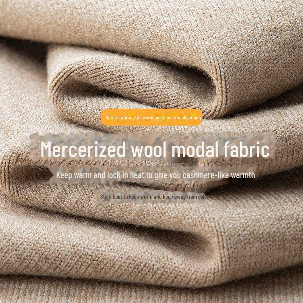 Мужской свитер-полуводолазка из модала из мерсеризованной шерсти высшего качества - теплая трикотажная модель средней длины для осени/зимы