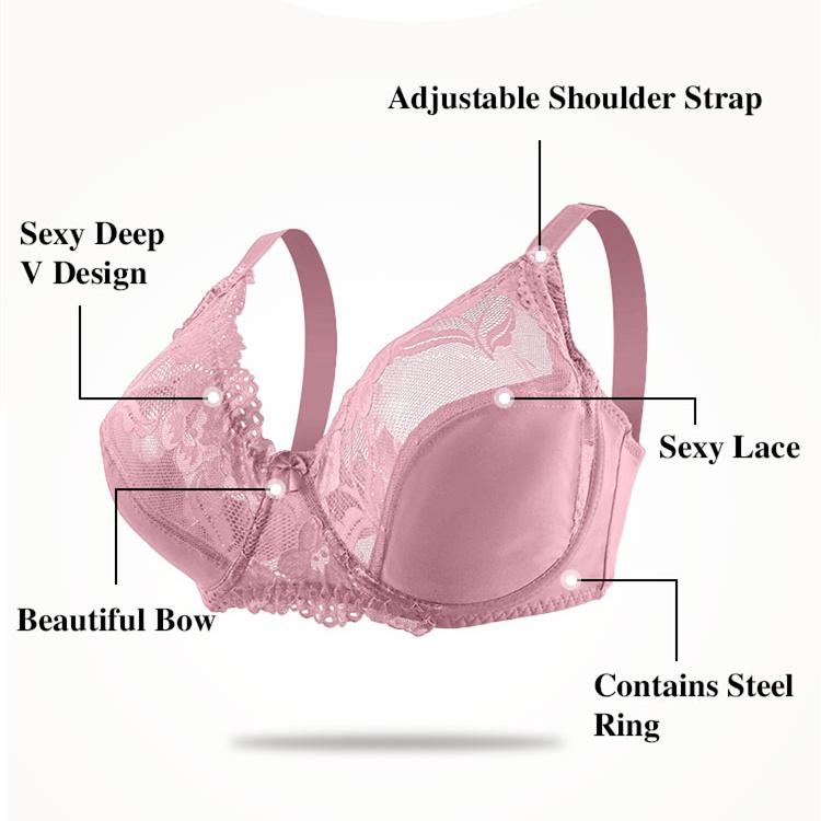 Женский ультратонкий бюстгальтер больших размеров на косточках, кружевные бюстгальтеры с пуш-апами, однотонные хлопковые бюстгальтеры без подкладки, размер 3/4, 85-100 E