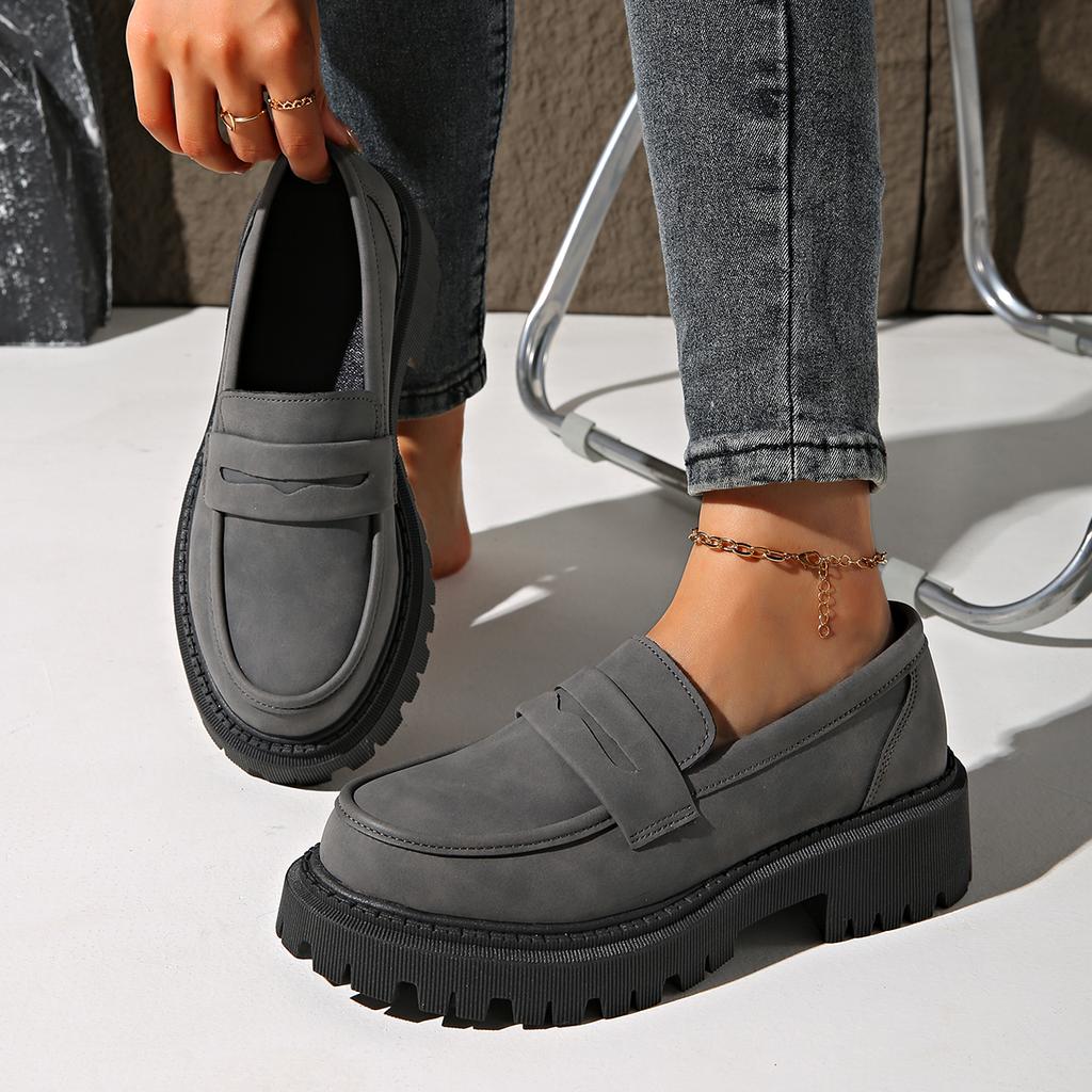 Женские однотонные туфли-лоферы Rimocy на платформе, удобные, без застежек, для ходьбы, женские, больших размеров, модные, в стиле преппи
