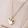 1 Pc Golden Color Heart Pendant Necklace Jewelry Valentine's Day Mother's Day Gifts