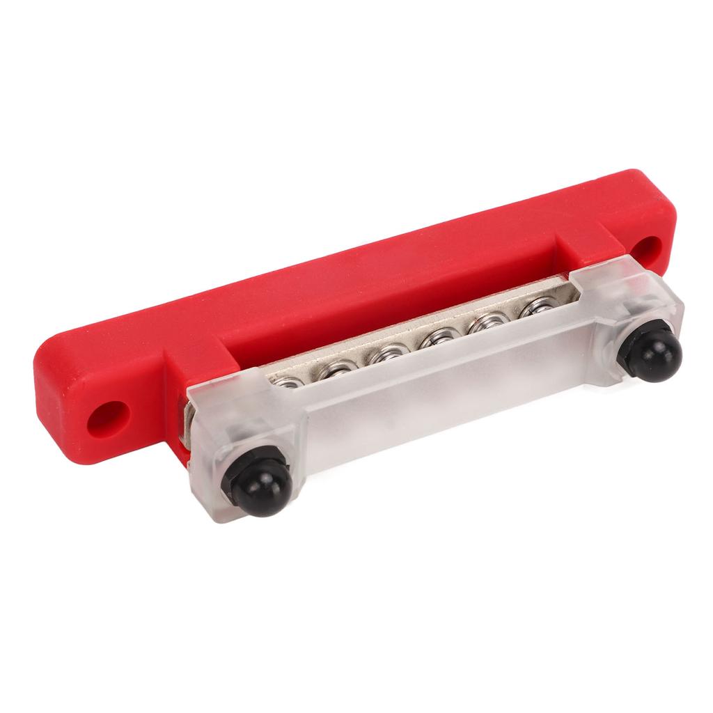 48V 150A 6 Terminal Bus Bar Power Distribution Block with Cover M6 Studs M4 Screws for Car RV Marine Boat