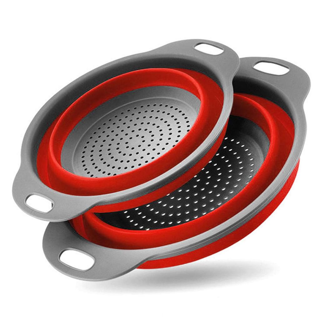 Collapsible Pasta Strainers,Kitchen Colander for Draining Fruit, Kitchen Silicone Filter Vegetables Baskets, Sink Washing Bowl