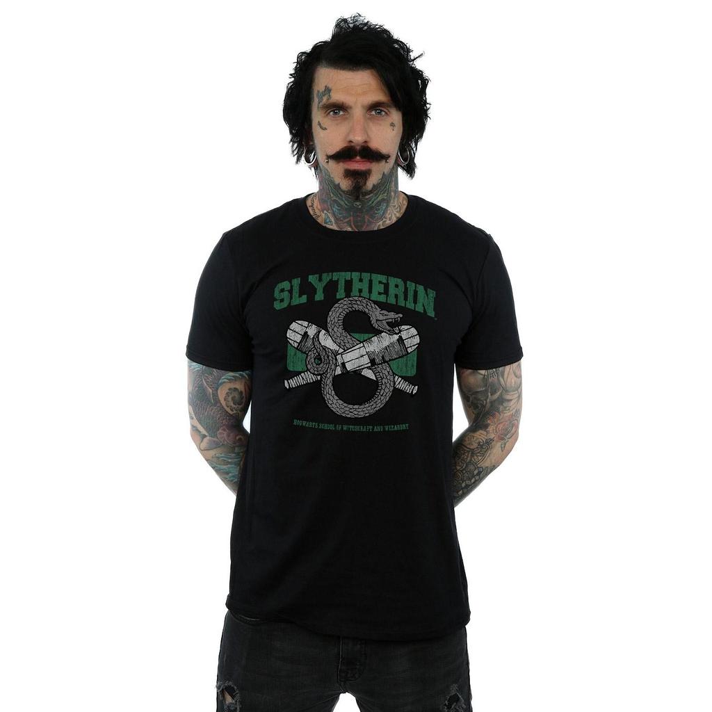 Harry Potter Mens Slytherin Quidditch Emblem T-Shirt