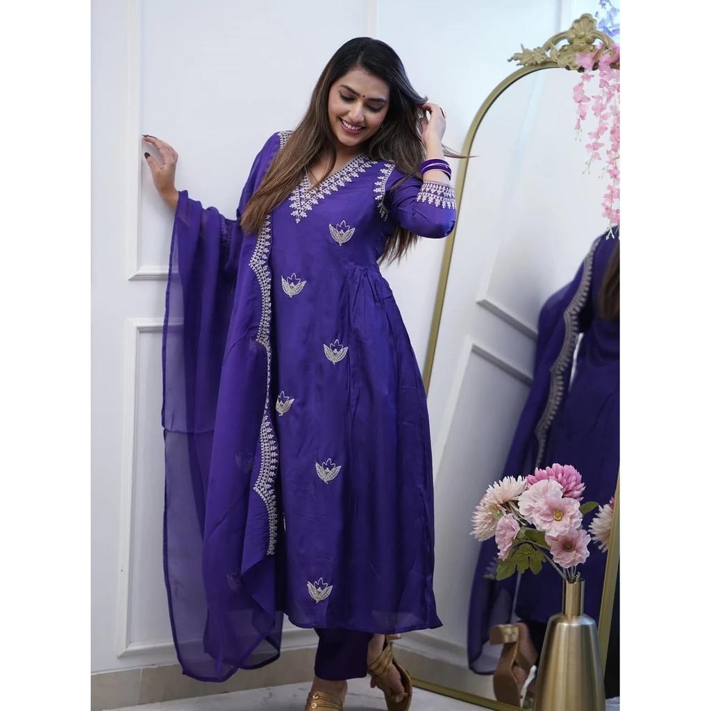Индийский Пакистанский Этнический Набор Курта Брюки Дупатта Болливуд Свадебная Одежда Набор Курти