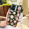 Silicone Flower Phone Case For Blackview Oscal C70 Kickstand Waterproof Dirt-resistant Shockproof Wrist Strap Durable